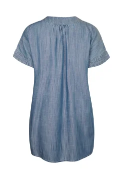Miss Etam Tuniek tencel blauw Medium denim