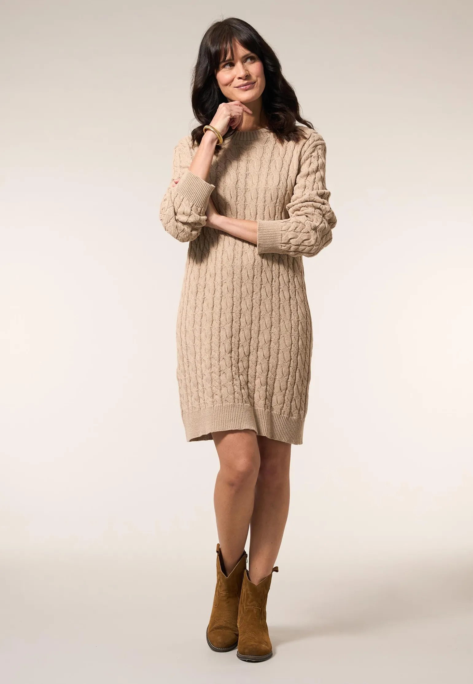 Outlet Miss Etam Tuniekjurk brei zand Light sand