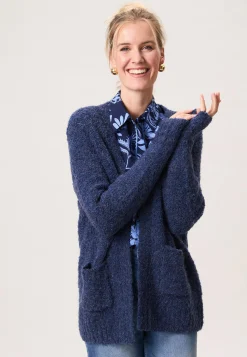 Discount Miss Etam Vest boucle blauw Stone blue melange