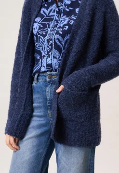 Discount Miss Etam Vest boucle blauw Stone blue melange