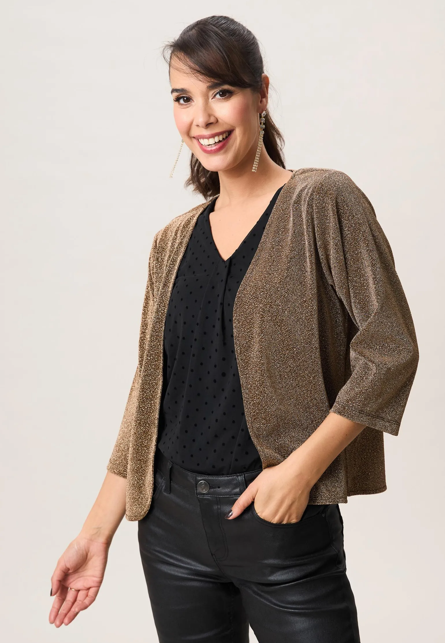 Miss Etam Vest glitter goud Multi gold