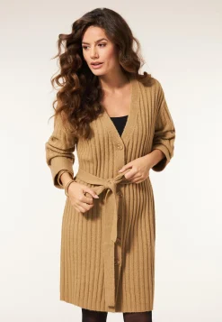 Online Miss Etam Vest lang ceintuur zand Sand melange