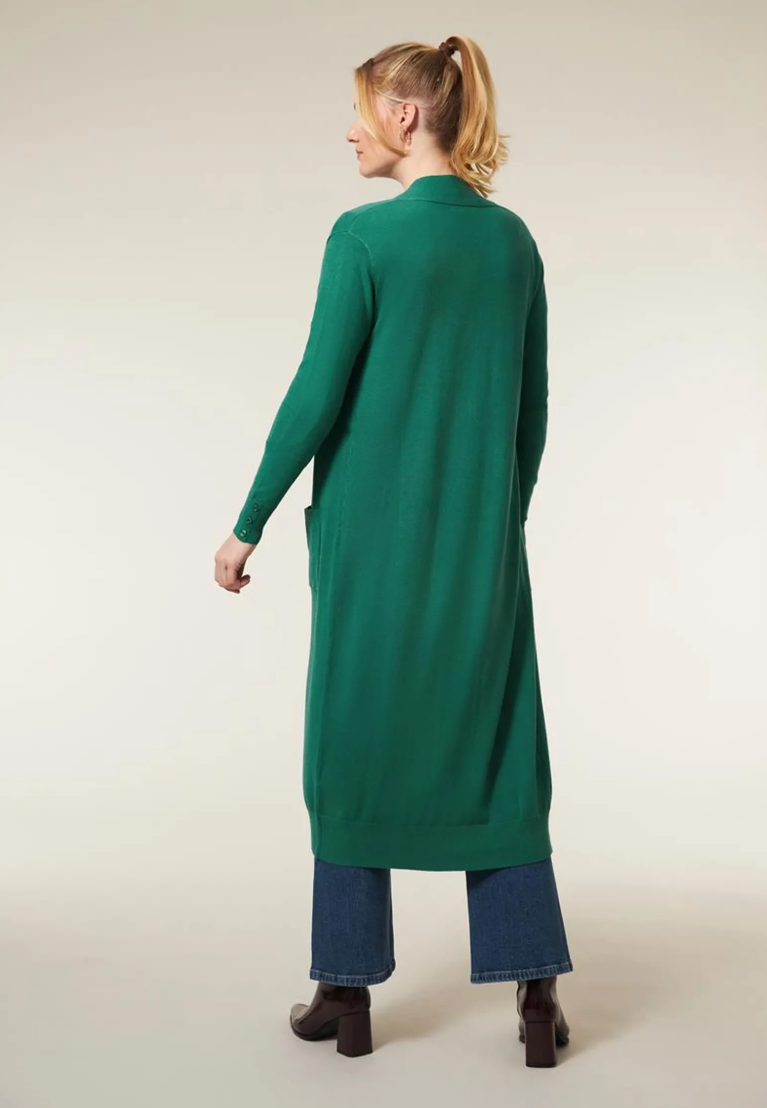 New Miss Etam Vest lang groen Leaf green