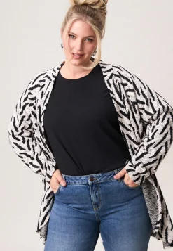 Best Miss Etam Vest print zwart creme Multi zwart