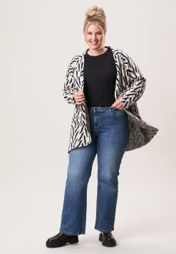 Best Miss Etam Vest print zwart creme Multi zwart