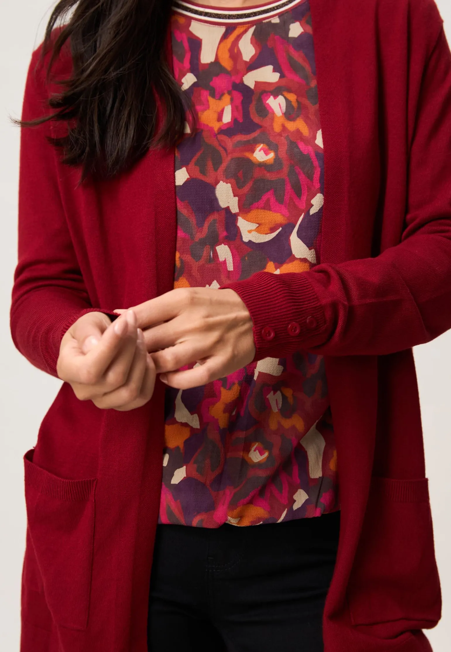 New Miss Etam Vest rood Dark red